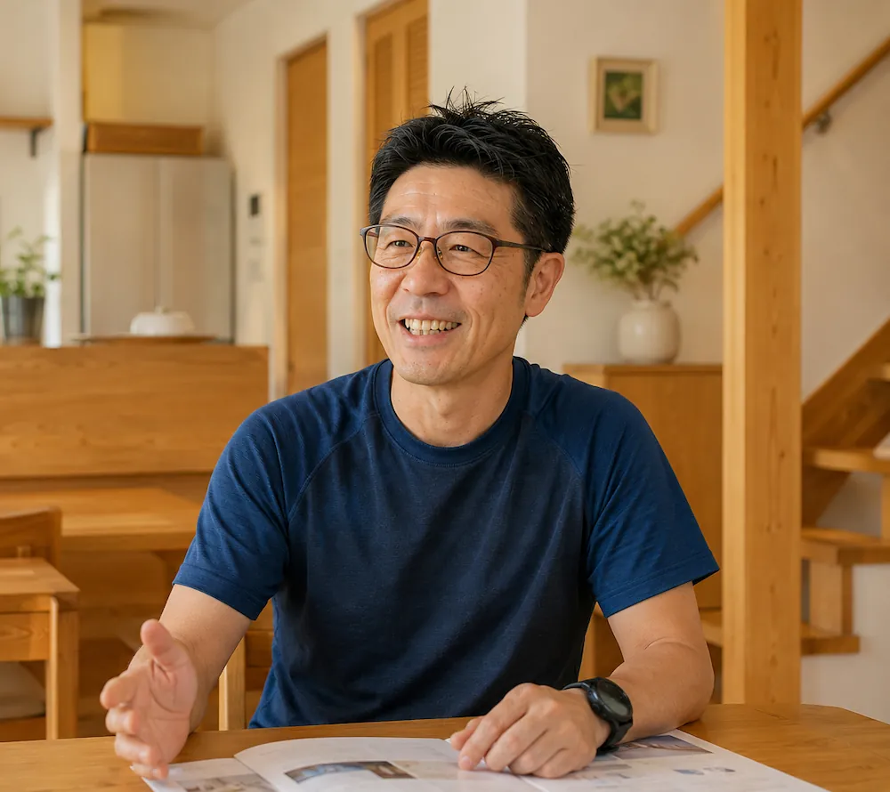 打ち合わせ中の代表 細永一郎